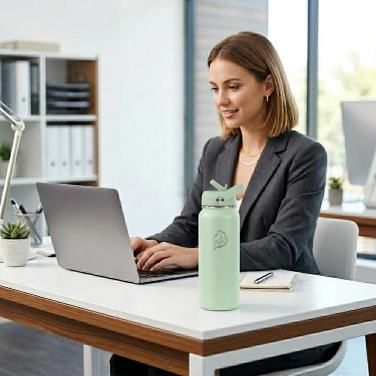 Coolnmore θερμος νερου 1 λιτρου με καλαμακι στο γραφειο