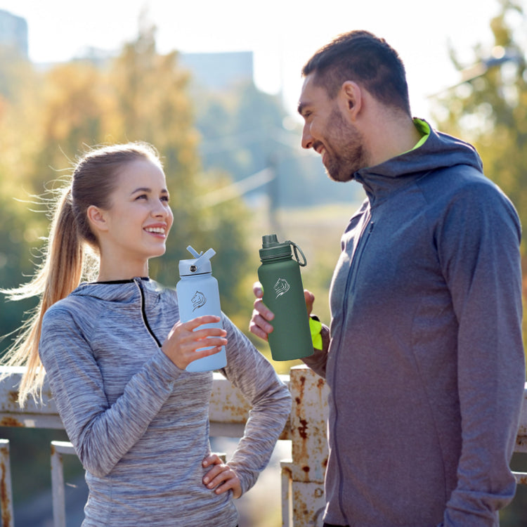 coolnmore moss green 650ml sports μπουκάλι θερμος ανοξειδωτο με 2 καλαμακι και μποτα σιλικονης