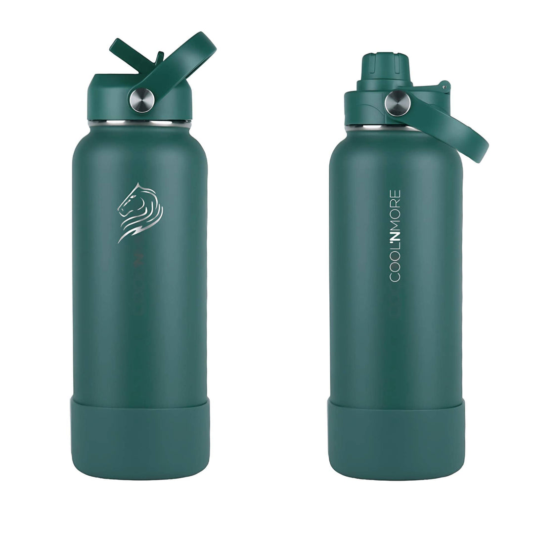 coolnmore moss green θερμος 1 λιτρο με καλαμακι και sports καπακι