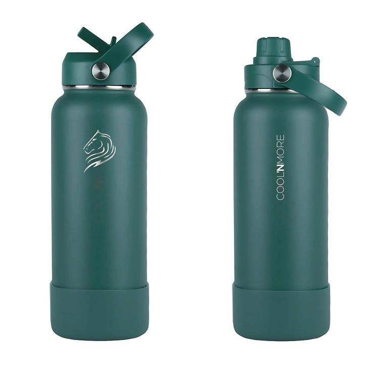 coolnmore moss green θερμος 1 λιτρο με καλαμακι και sports καπακι