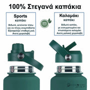 coolnmore army green 2LT με 2 διαφορετικά καπάκια στεγανα 100%