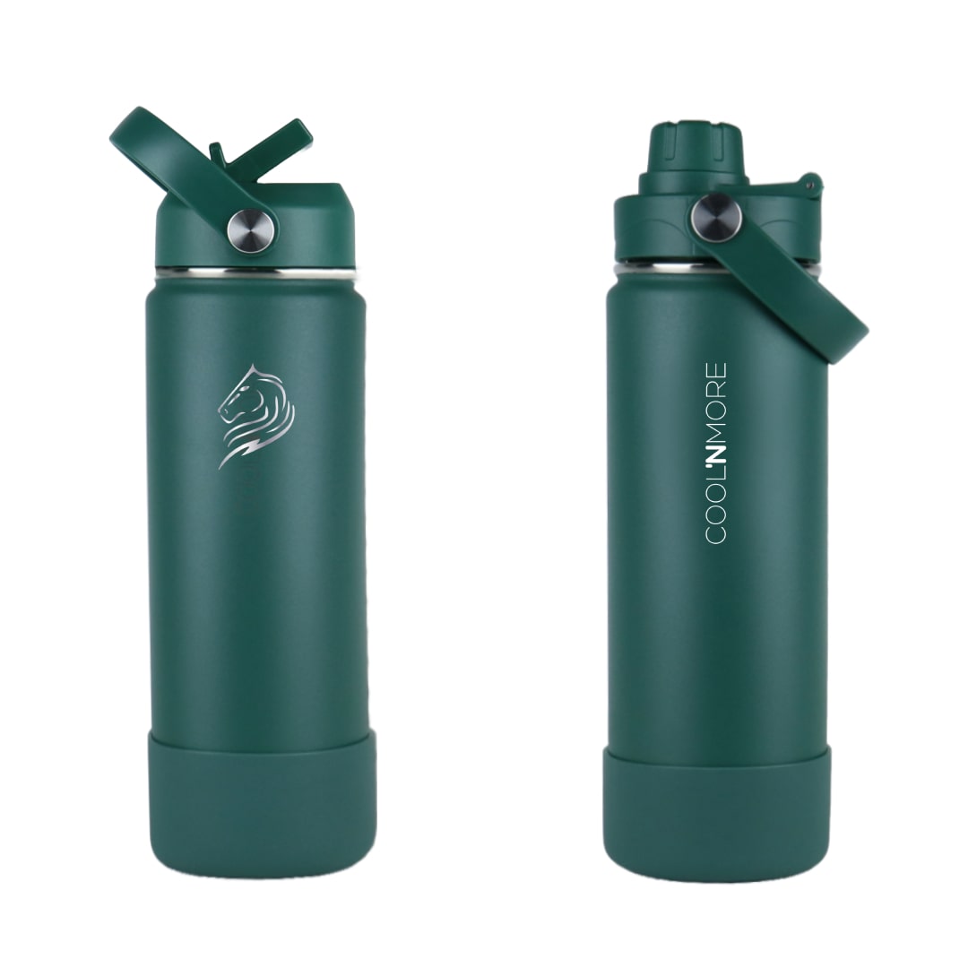 coolnmore moss green θερμος 500ML με καλαμακι και sports καπακι