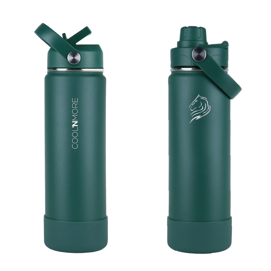 coolnmore moss green θερμος 750ML με καλαμακι και sports καπακι