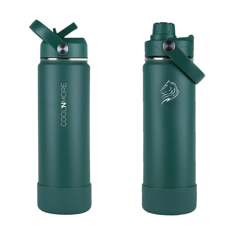 coolnmore moss green θερμος 750ML με καλαμακι και sports καπακι