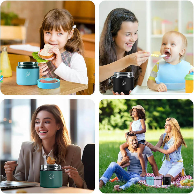 Coolnmore Θερμός φαγητού moss green 800mlγια το σχολείο, την εκδρομή. Θερμός φαγητού για μωρά