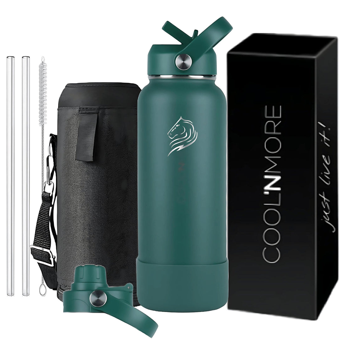 coolnmore moss green θερμος 1 λιτρο  παγουρι ανοξειδωτο  