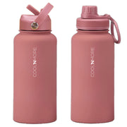 coolnmore smoke pink μπουκαλι θερμος νερου ανοξειδωτο με καπακι καλαμακι και sports καπακι 650ml ροζ ματ 