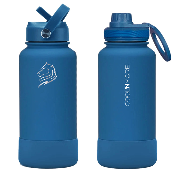 coolnmore royal blue παγουρι θερμος 750ml με 2 καπακια και Προστατευτική Βάση Σιλικόνης: Προστατεύει το παγούρι θερμός σας από γρατζουνιές και χτυπήματα από πτώση. Το αντιολισθητικό υλικό σιλικόνης διασφαλίζει ότι το θερμός νερού σας παραμένει ασφαλές στο σημείο που το αφήνετε