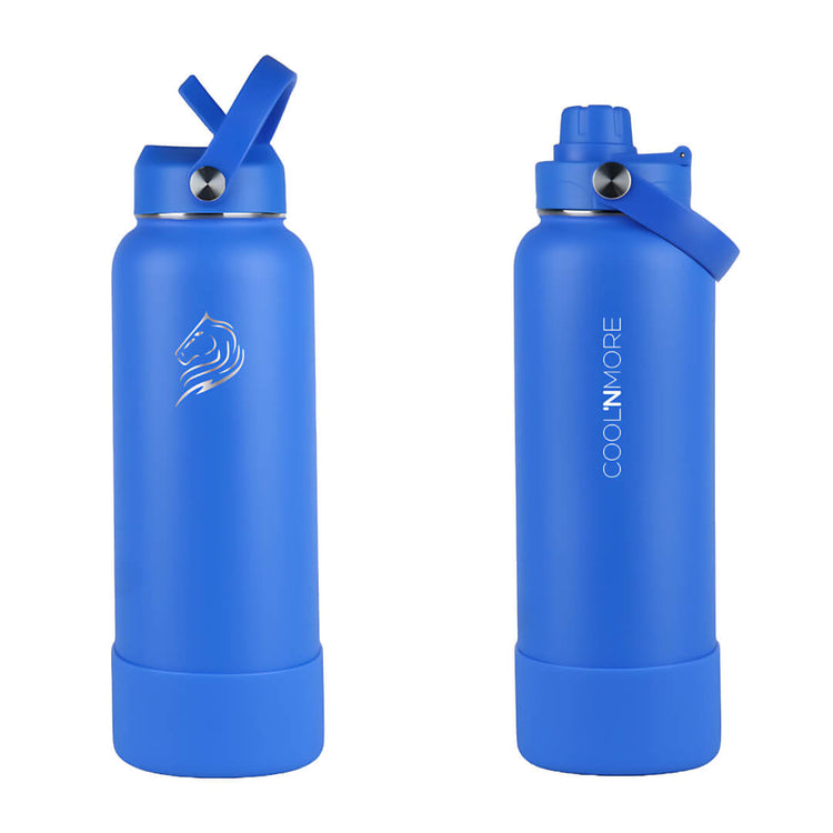 coolnmore royal blue παγουρι θερμος 1000ml ανοξειδωτο, με καπακι καλαμακι και sports καπακι σταθερης ποης