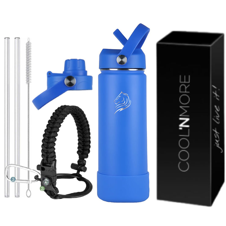 Coolnmore Royal Blue παγούρι θερμός 500ml με καλαμάκι