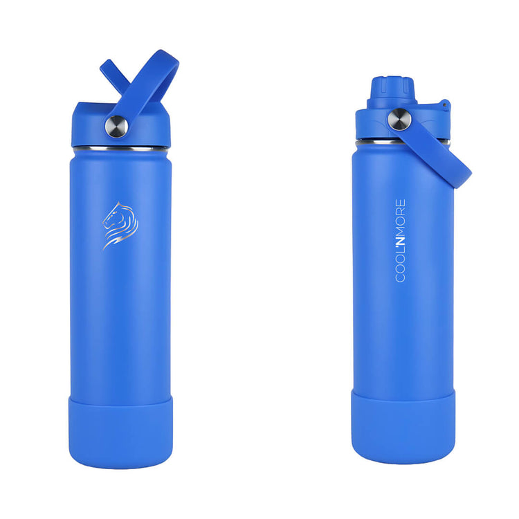 coolnmore royal blue παγουρι θερμος 750ml  με καπακι καλαμακι και sports καπακι μπλε