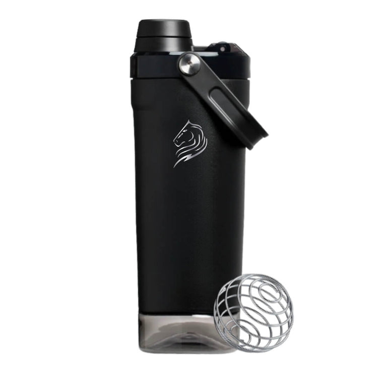 Coolnmore shaker πρωτεινης θερμος με αποθηκευτικη βαση συμπληρωματων και αναδευτηρα