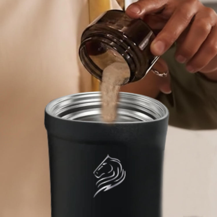 Coolnmore shaker πρωτεινης θερμος με βιδωτο αποσπωμενο βαζο συμπληρωματων