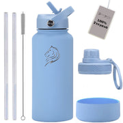 coolnmore  thermos Sky Blue παγουρι θερμος ανοξειδωτο με καλαμακι 650ml μπλε ματ