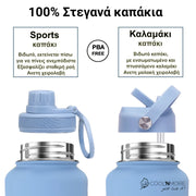 coolnmore Sky Blue θερμος καφε νερου 650ml πολλοί λάτρεις του νερού αναφέρουν ότι βλέποντας το καπάκι με το καλαμάκι τους υπενθυμίζει ότι είναι ώρα για ξαναγέμισμα. Το sports καπάκι καθιστά εύκολο να πίνετε γουλιές με σταθερή ροή όλη την ημέρα χωρίς να διακόψετε τον ρυθμό σας