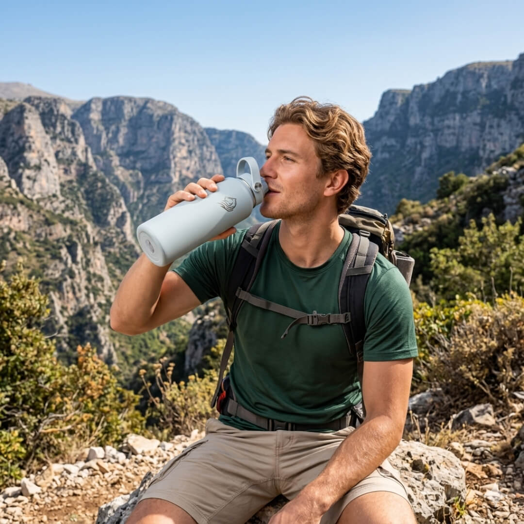 Coolnmore Surf Θερμός Νερού 1 λίτρο - Wide Mouth Παγούρι Θερμός με καλαμάκι