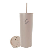Θερμός καφέ ποτήρι  Coolnmore Tan 500ml από ανοξείδωτο ατσάλι με καλαμάκι. Διαθέτει 2 καπάκια: ένα καπάκι καλαμάκι για κρύα ροφήματα και ένα Flip-top καπάκι για ζεστά ροφήματα. Ιδανικό θερμός για ζεστόκαφέ BPA FREE