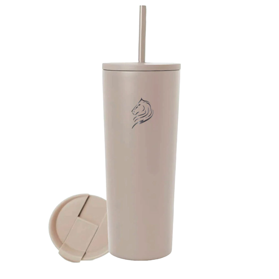 Θερμός καφέ ποτήρι  Coolnmore Tan 600ml από ανοξείδωτο ατσάλι με καλαμάκι. Διαθέτει 2 καπάκια: ένα καπάκι καλαμάκι για κρύα ροφήματα και ένα Flip-top καπάκι για ζεστά ροφήματα. Ιδανικό θερμός για ζεστόκαφέ BPA FREE