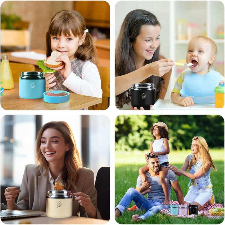 Coolnmore Θερμός φαγητού tan 350mlγια το σχολείο, την εκδρομή. Θερμός φαγητού για μωρά