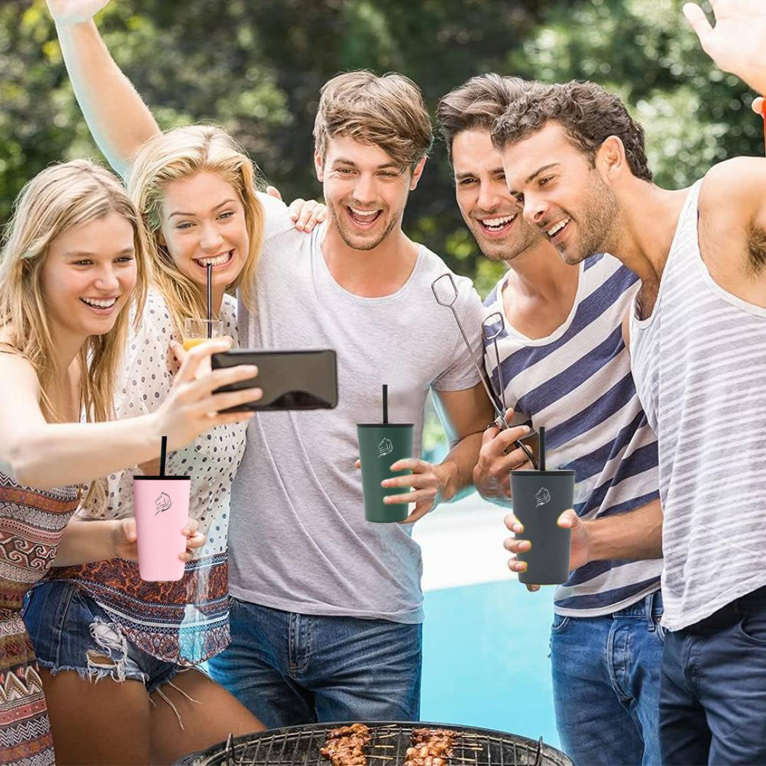 Ποτήρι θερμός καφέ ανοξείδωτο με καλαμάκι, Coolnmore Classic. Με 2 καπάκια: με καλαμάκι και Flip top καπάκι. Το θερμός για ζεστό καφέ έχει μόνωση διπλού τοιχώματος με κενό αέρος. Είναι ποτήρι θερμός με καπάκι χωρίς BPA και BPS χωρίς μόλυβδο, ασφαλή θερμός για παιδιά. Ιδανικό ποτήρι θερμός για ζεστό καφέ