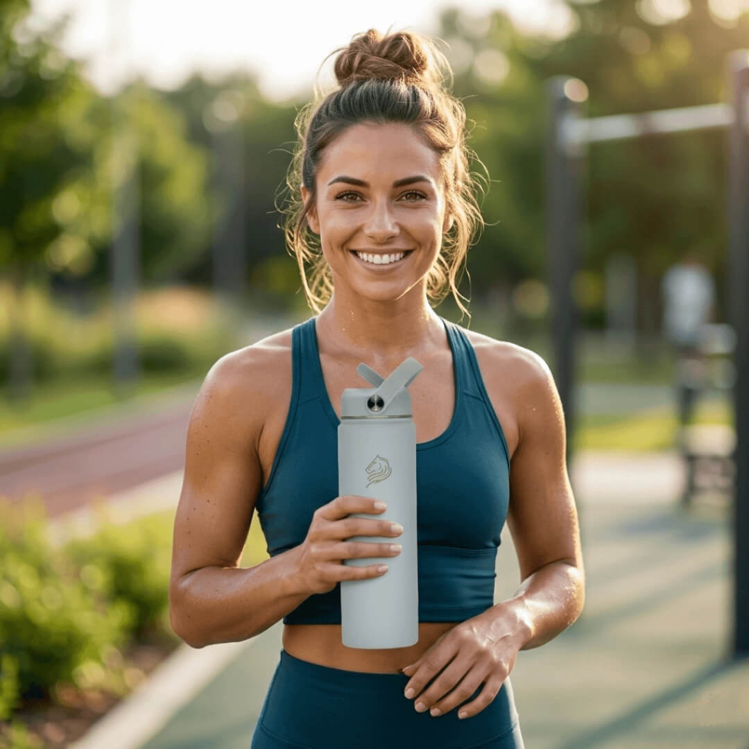 coolnmore θερμος νερου surf 750ml παγουρι θερμος νεαρη κοπελα κραταει το θερμος της