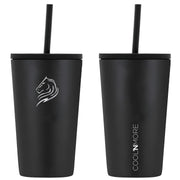  ποτήρι Θερμός καφέ με καλαμάκι Coolnmore 350ml Black από ανοξείδωτο ατσάλι. Τα καλύτερα θερμός διαθέτουν 2 στεγανά καπάκια για ζεστά & κρύα ροφήματα. Ασφαλή θερμος για παιδιά