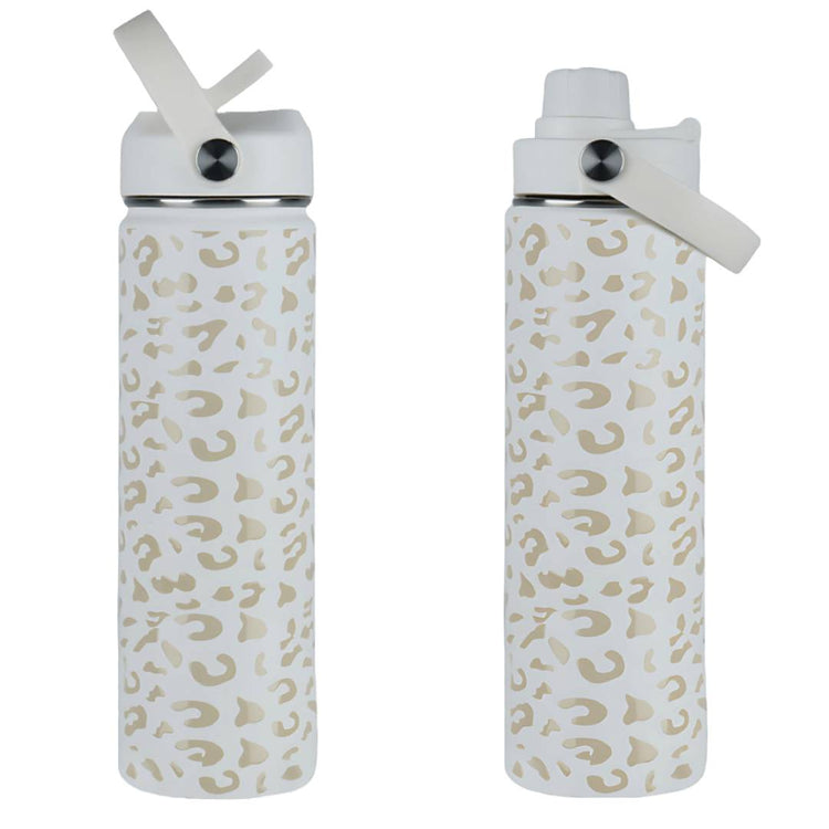 coolnmore white leopard θερμος 750ml με καλαμακι και sports καπακι