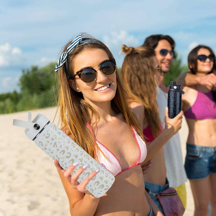 coolnmore white leopard θερμος 750ml ιδανικο για την παραλια