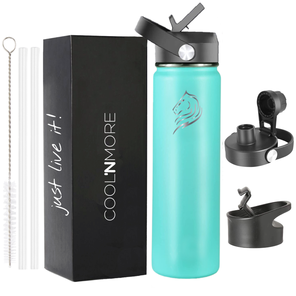 Ανοξείδωτο μπουκάλι θερμός Coolnmore 500ml, περιλαμβάνει 3 καπάκια και έχει εγγύηση εφ' όρου ζωής. Αυτό το ανοξείδωτο μπουκάλι νερού με καλαμάκι, είναι ασφαλές για παιδιά, bpa free και κουμπώνει στα σακίδια. Ιδανικό μπουκάλι θερμός για καφέ. Το ανοξείδωτο παγούρι νερού είναι οικολογικό, ισοθερμικό επαναχρησιμοποιούμενο, Βεραμαν