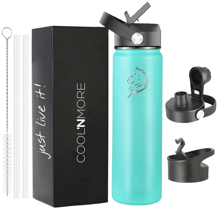 Ανοξείδωτο μπουκάλι θερμός Coolnmore 500ml, περιλαμβάνει 3 καπάκια και έχει εγγύηση εφ' όρου ζωής. Αυτό το ανοξείδωτο μπουκάλι νερού με καλαμάκι, είναι ασφαλές για παιδιά, bpa free και κουμπώνει στα σακίδια. Ιδανικό μπουκάλι θερμός για καφέ. Το ανοξείδωτο παγούρι νερού είναι οικολογικό, ισοθερμικό επαναχρησιμοποιούμενο, Βεραμαν