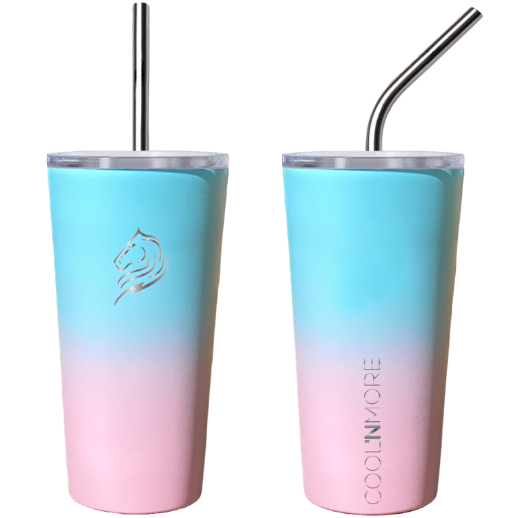 Ποτήρι καφέ νερού ανοξείδωτο θερμός με καλαμάκι ανοξείδωτο από ατσάλι 18/8 με αναδιπλούμενο press-in καπάκι χωρίς BPA. Διπλού τοιχώματος με κενό αέρος, ασφαλές στη χρήση, ιδανικό για φραπέ freddo, και άλλα είδη κρύων ή ζεστών ροφημάτων. Ισοθερμικό, οικολογικό και επαναχρησιμοποιούμενο, κρύο 12 ώρες & 6 ώρες για ζεστό